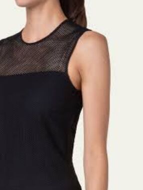 AKRIS PUNTO | Mesh Fitted Top | Navy | Size 4